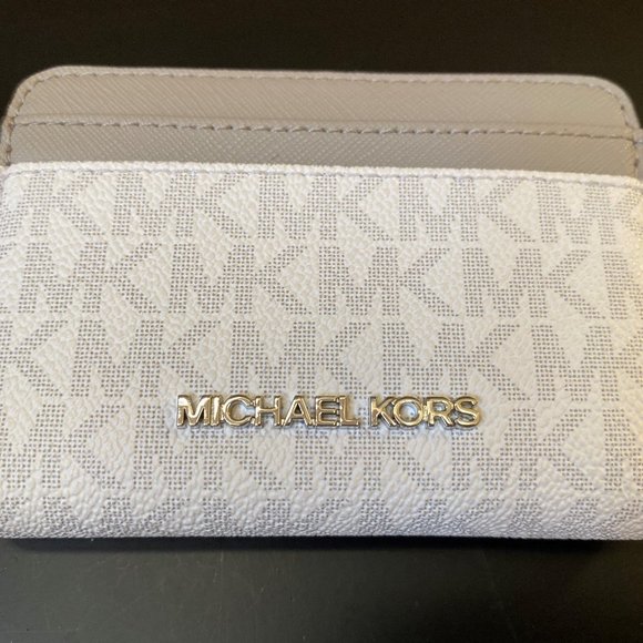Michael Kors JST Card Case ZA Wallet MK White Grey - Picture 6 of 8